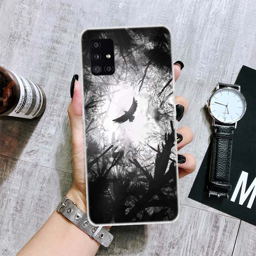 Crow Raven Dark Skull Phone Case For Samsung Galaxy A12 A22 A32 A42 A52 A72 A51 A71 5G A41 A31 A21 A02S M12 M21 M31 M30S Fundas