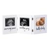 Triple Sonogram Keepsake Baby Picture Frame White Hinged Display Ultrasound Pregnancy Journey Ideal Gift Expecting Parents 3