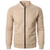 Felpa con zip e colletto alto da uomo Giacca Felpa Cardigan casual a quadri da uomo
