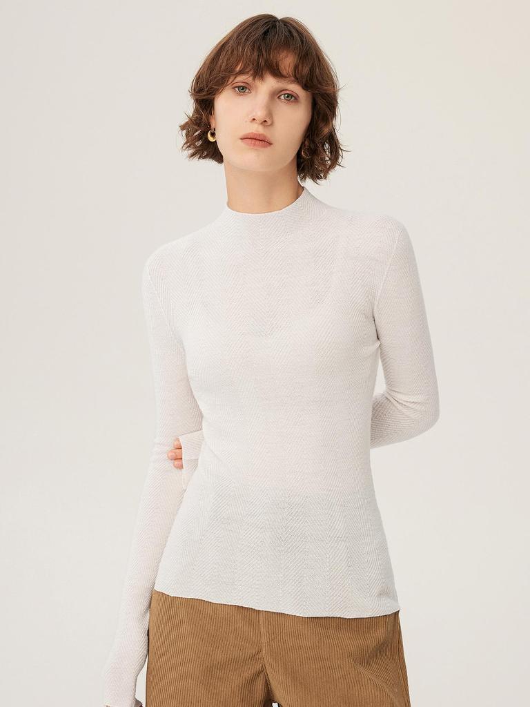 Seamless Fine Knit Machine Washable Half-High Neck Slimming Wool Sweater for Women - Spring/Autumn 2025 Warm Base Layer Knitwear