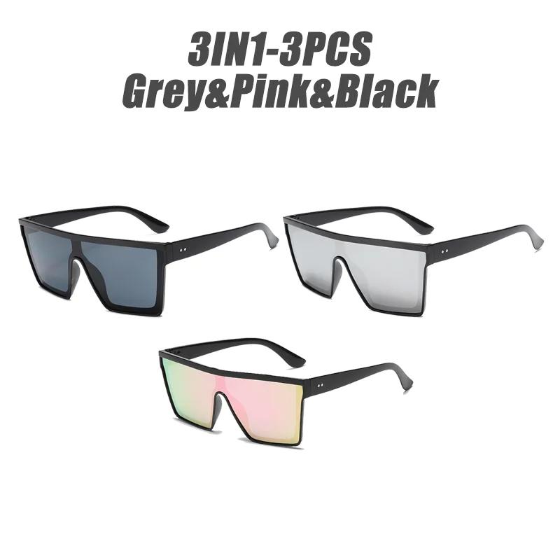 2025 New Fashion High Quality Square Glasses Frame Big Frame Retro Cyberpunk Color Film Sunglasses for Men and Women