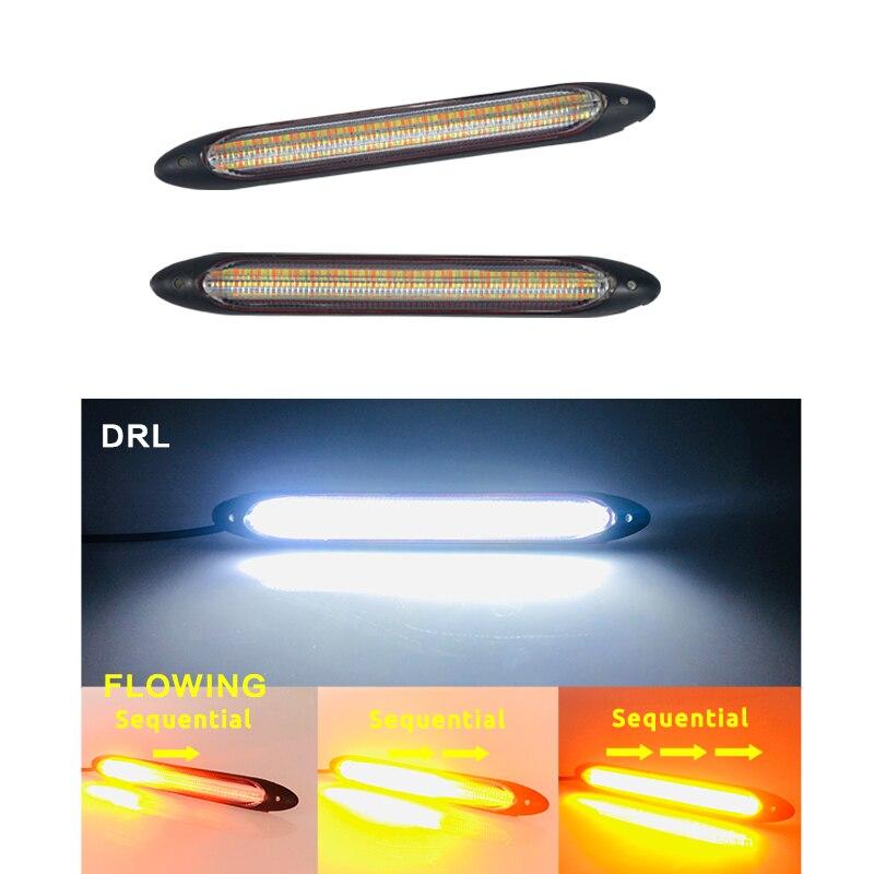 Car Daytime Running Light DRL Scan Strip Flow Yellow Sequential Turn Signal Lamp Universal 12v For Car Headlights DRL Universal