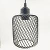 Industrial Style Spiral Pattern Iron Wire Lampshade - Spherical, Oval, and Cylindrical Designs with Button Pattern