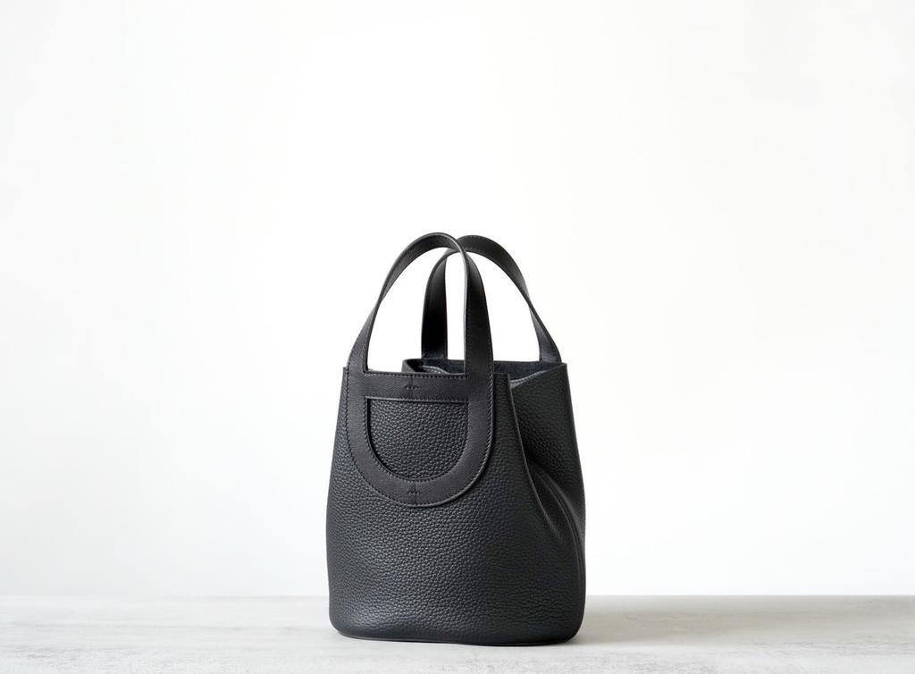 Borsa Secchiello in Pelle di Mucca TC con Manico, Cesto Verdura Naso di Maiale 18cm, alla Moda Versatile, da Donna