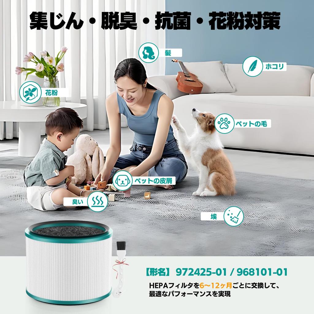 MSHNE Replacement Filters for Dyson Air Purifiers with Dyson Pure Series Integrated Glass HEPA and Activated Carbon Filters of (Compatible