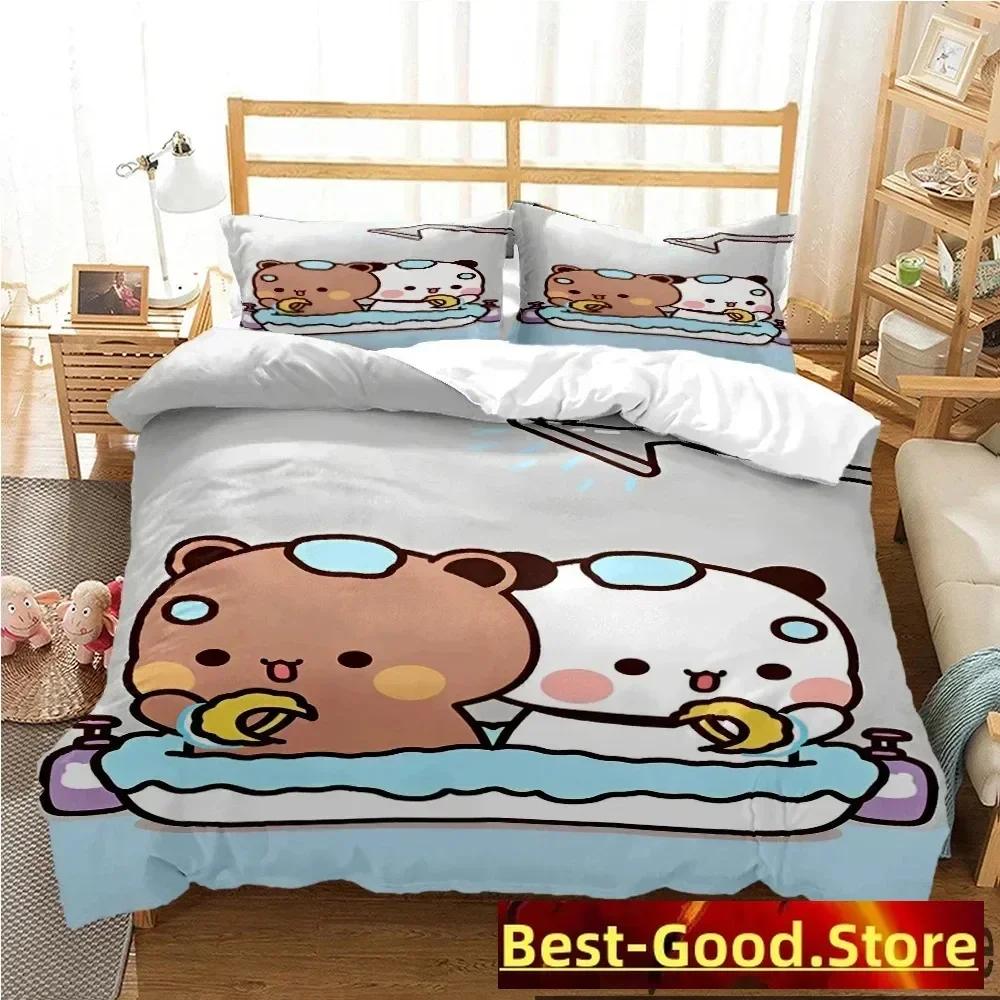 3D Print Bubu Dudu Cartoon Bear Panda Bedding Set Printed With Pillowcase Duvet Cover Soft Single Double Queen Super King Size
