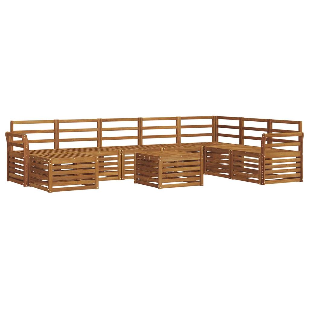 Outdoor Sofa Set 9 pcs Natural Solid Acacia Wood