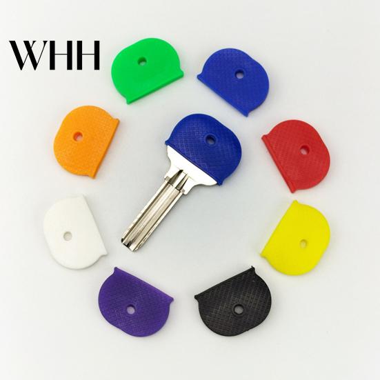 Halbkreisförmige Schlüsselanhänger 32 Stück Kunststoffabdeckungen Anhänger Weiche Gummi-Elastikringe Standard Flache Organisation Haus Bunte Aufsätze Abdeckungs-Set