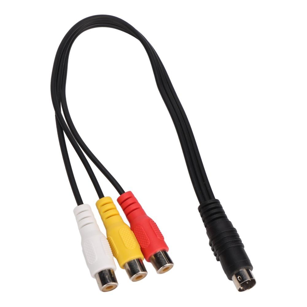 Double Shielding S Video Flexible Red Yellow White 4 Pin Male to 3RCA Female Cable Plug and Play 1.0ft Extension Cord DVD Player