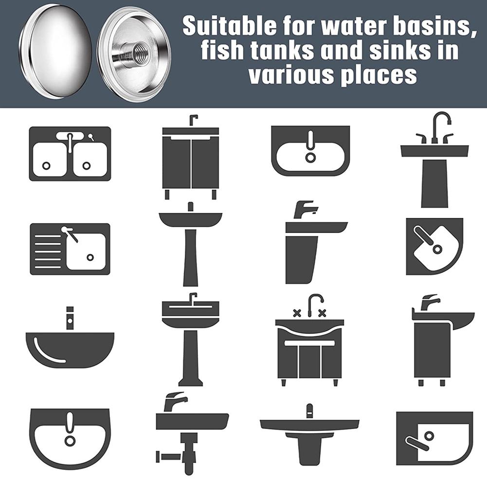 38mm Replacement Sink/Basin Waste-Plug Cap Easy Pop-Up Click Clack-Chrome