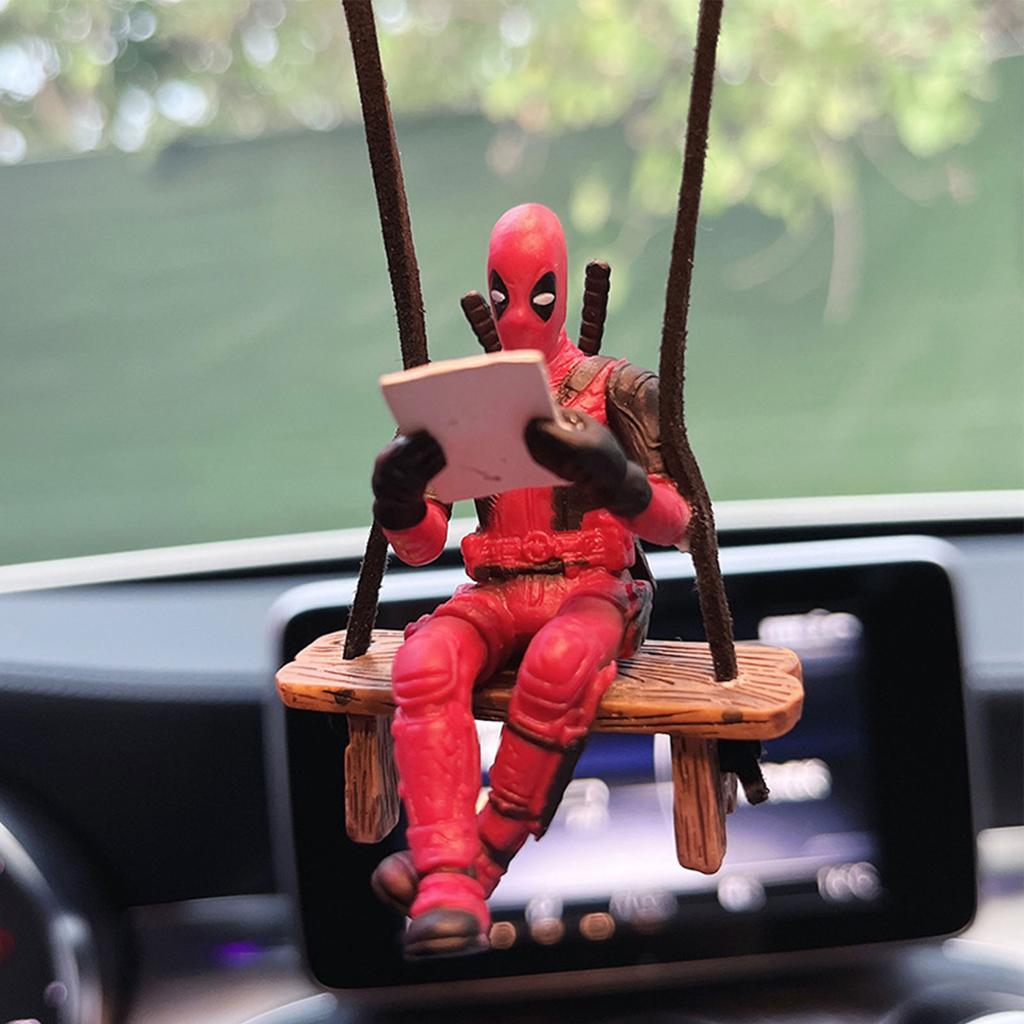 Car Interior Decoration Funny Deadpool Mini Figures Auto Dashboard Rearview Mirror Decoration Car Interior