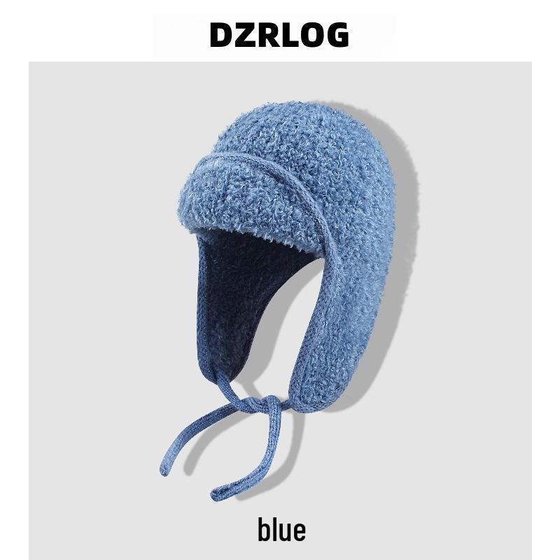 Damska zimowa czapka pilotka wełniana z ochroną uszu i dopasowaniem na dużą głowę