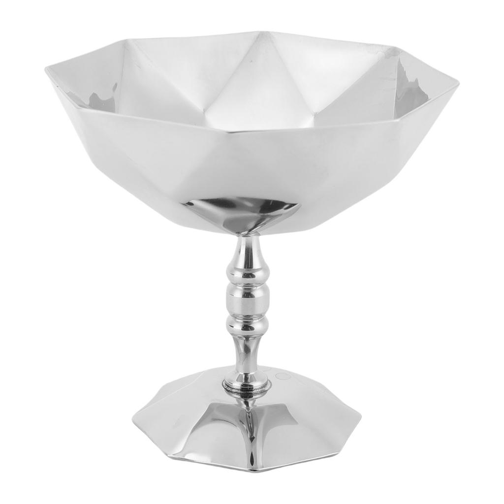 Nachtischbecher mit Fuß Multifunktionale Spülmaschinenfeste Edelstahl Eisbecher mit Fuß für Pudding Salat Snack