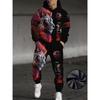Flame Lion Pullover Hoodies Sets 3d Printing Men Women Fashion Hoodie+Pant 2 Piece Sets Cosplay Tracksuit Suit Mens 2Pcs Sets