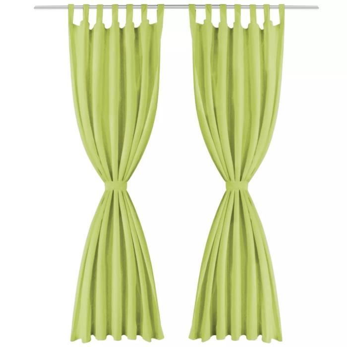 Rideau occultant - vidaXL - 140 x 175 cm - Vert pomme - 2 pcs - Micro-satin