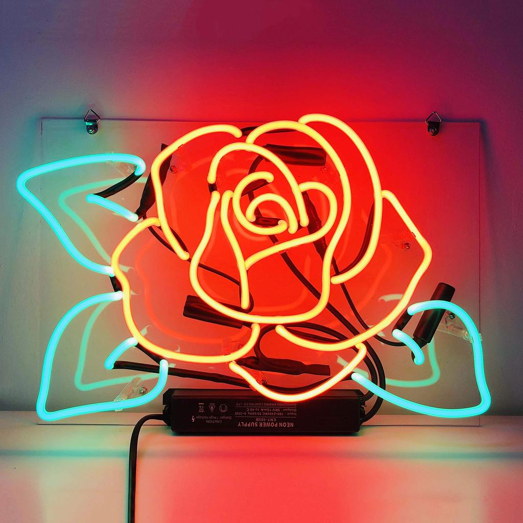Neon Sign, Rose, Display Sign, Bar Gift, Energy-Saving, for Bars, Cafes, Coffee Shops, Advertising Signs, Clubs, Entertainment Places, and More, 1410