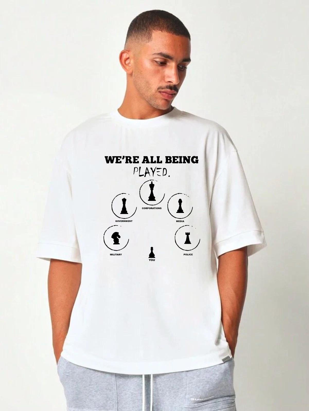 We re All Being Played Chess Conspiracy Political Pawn Graphic Unisex T-Shirt 2XL