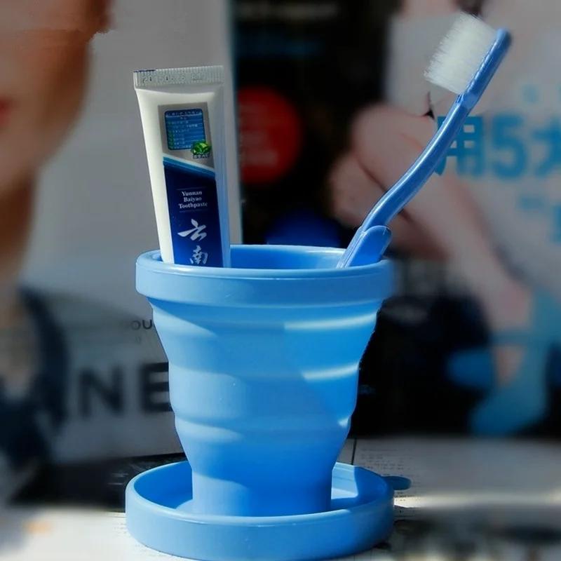 Candy Color Portable Silicone Telescopic Drinking Water Foldable Folding Cup Travel Camping Bathroom Water Cup