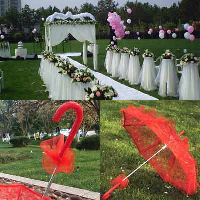 60Cm Women Ladies Cotton Lace Parasol Umbrella Bridal Wedding Party Handmade