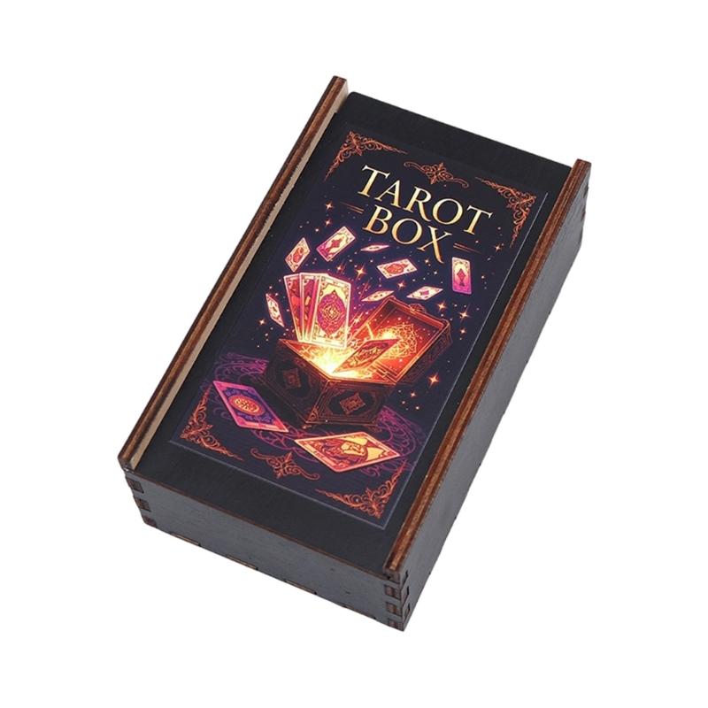 Rechteckige Holzkarte Box Spielkarten Tarots Behälter Schmuck Aufbewahrungskoffer Verpackung Poker Spiel Leere Poker Karten Aufbewahrungskoffer