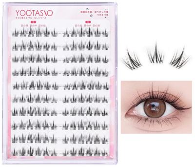 YOOTASIO False Eyelashes - No Glue Needed 1-Second Eyelash Extensions. Long-lasting, High Adhesion. Cute, 3D Look. No Glue Required. Partial False