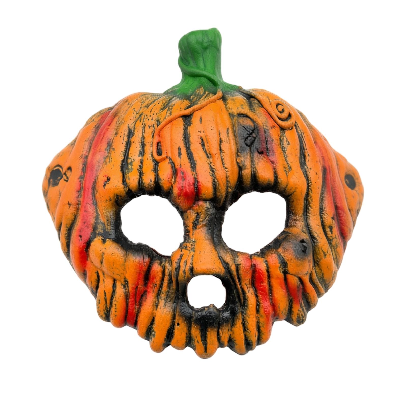 3D Halloween Half Face Pumpkin Scary Costume Prop for Party One Size оранжевый