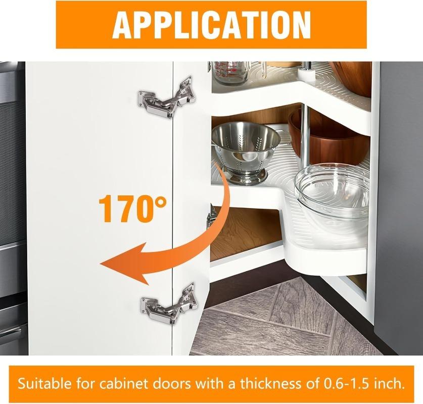 2/1PCS Adjustable Steel Cabinet Hinges 130-170 Degree Hydraulic Soft Close Hinges Kitchen Cupboard Door Hinge Furniture Hardware