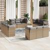 VidaXL Garden Lounge Set with Cushions 12 Pcs Beige Braided Resin 3217329