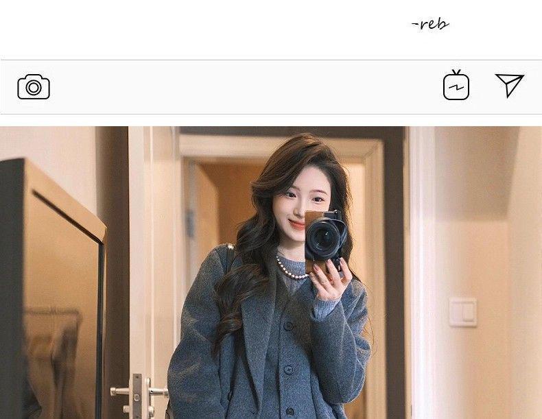 Miu-Style Dark Gray Wool Pleated Women's A-Line Skirt - 2025 New Thickened JK Style for Autumn/Winter