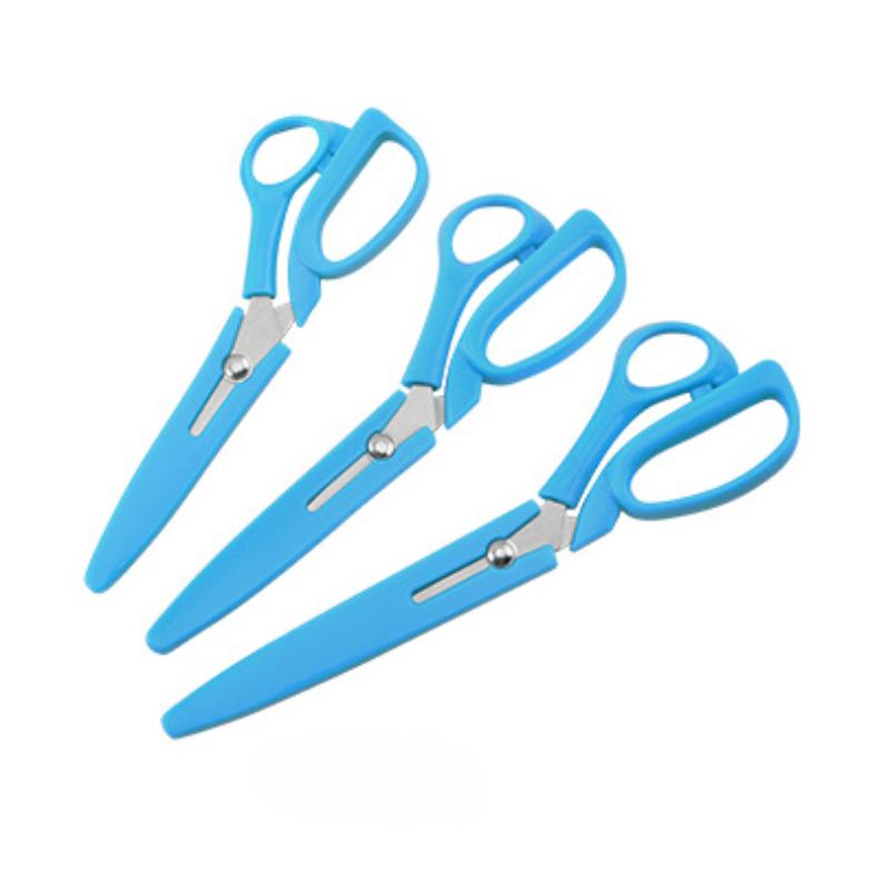 3Pcs Multi-size Stainless Steel Tailor's Scissors with Protective Cap Household Fabric Leather Cutter Sewing Special Scissors