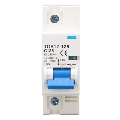 DC Miniatur-Leistungsschalter 1P 125A 250V DIN-Schienenmontage für Solar-PV-System TOB1Z 125 C125