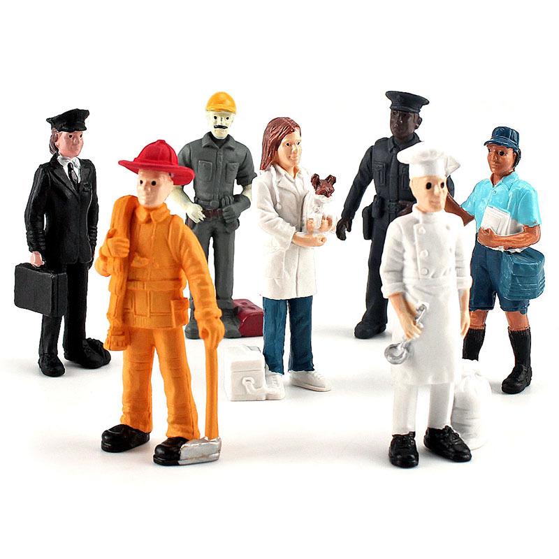 Realistic Solid Role Player Doll Ornaments: Veterinarian, Pilot, Postman, Baker