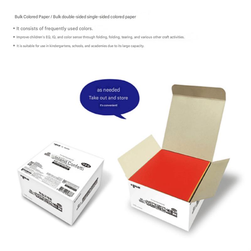Double-sided + Single-sided Colored Paper for Large-capacity Learning Materials 30 Colors 1000 Sheets 15X15