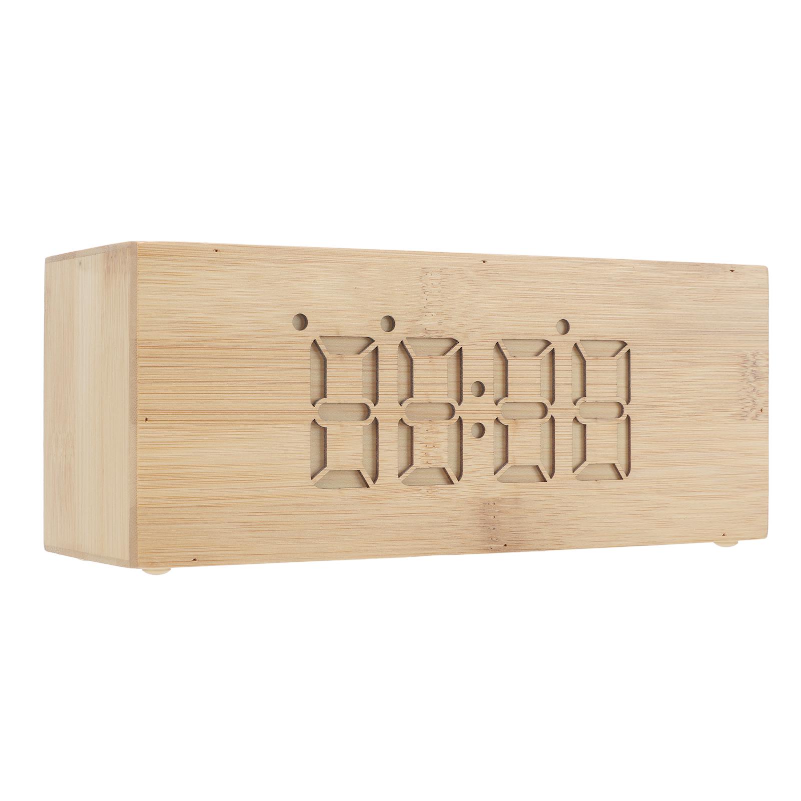 

Многофункциональные деревянные часы-будильник, термометр, беспроводное зарядное устройство, цифровые светодиодные часы с датой и временем для