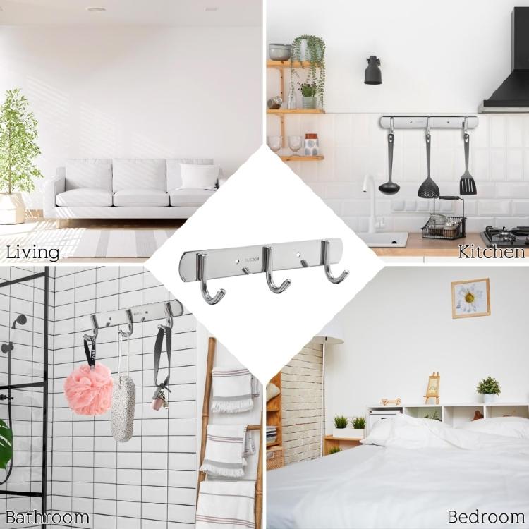 Multipurpose Stainless Steel Hook Rack Practical Hook Rail Elegant Hangers for Hanging Towels Clothes In Any Room