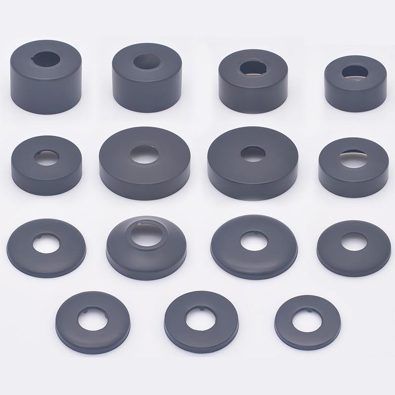 2PCS Black Stainless Steel Water Pipe Wall Covers Shower Chrome Finish Faucet Decorative Cover Kitchen Bathroom Accessories