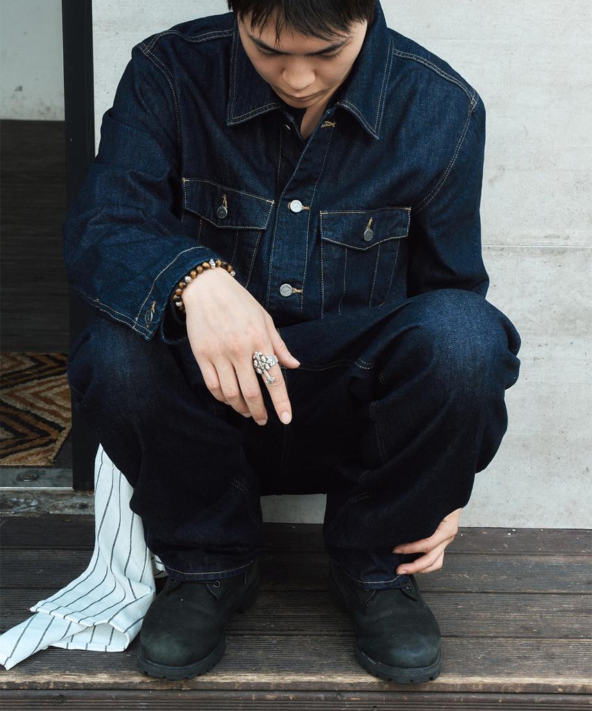 PLAC [Shiota Made] Denim Pocket Shacket Indigo