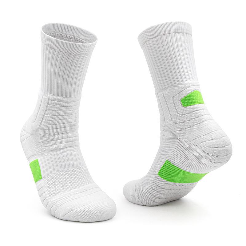 Men's Thick Towel Bottom Basketball Socks, Elite Mid-Length High-Top Running Outdoor Sports Socks