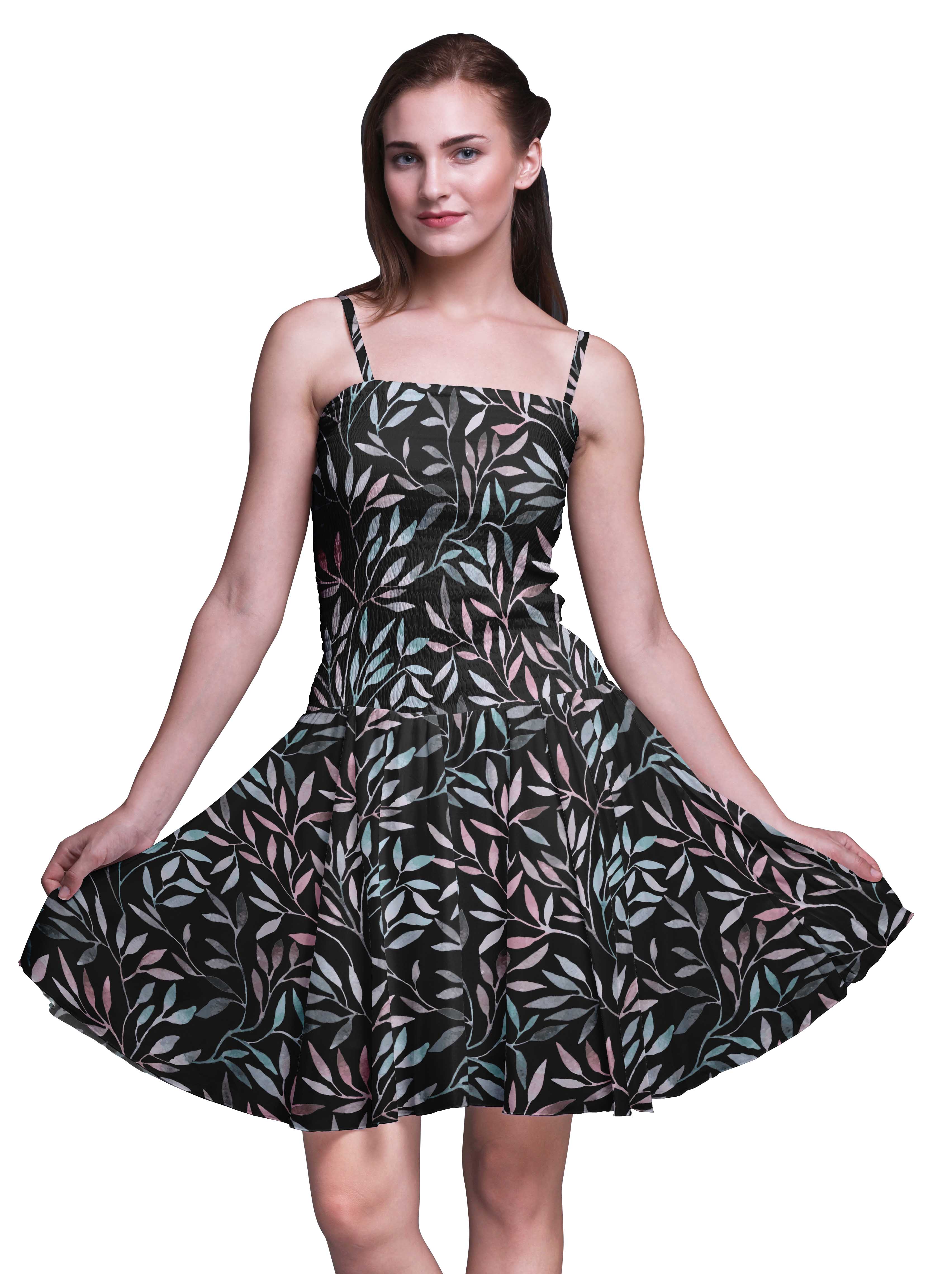 

Bimba Floral Women Sleeveless Mini Flowy Tank Summer Sun Dress Floral Print XXX-Large чорний