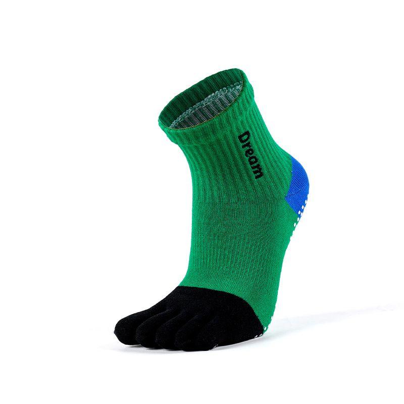 

Meikan Beautiful Professional Non-Slip Socks Women s Room Socks Yoga Socks Five Finger Pilates Sports Knee Socks Pressure Socks Green