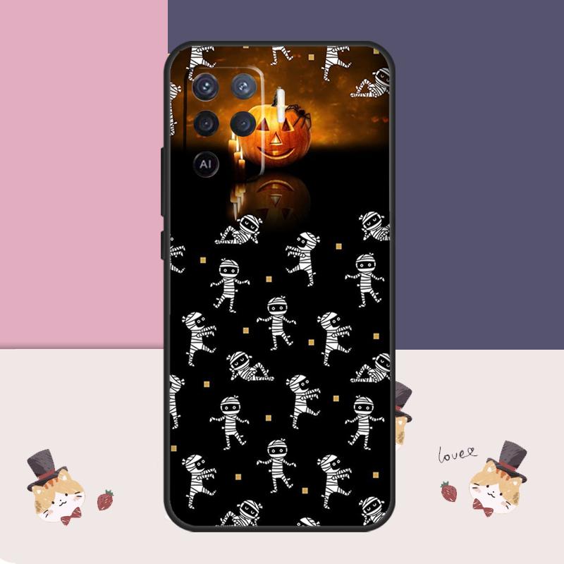 Halloween Pumpkin Ghost Mummy Case For Oppo A94 A74 A54 A18 A38 A58 A78 A98 A80 A60 A40 A96 A76 A16 A15 A17 A57 A77 A5 Pro