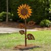 Rostige Blumenbeet-Stange Dekoration Wetterfest Innen Außen Hof Rasen Terrasse Weg Metall Blumen-Silhouette Schild Stange Ornament