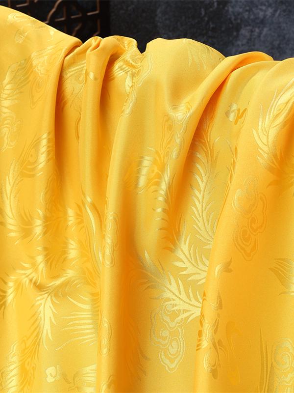 Phoenix Dragon Jacquard Silk Satin Fabric for Hanfu and Tang Suit Costumes