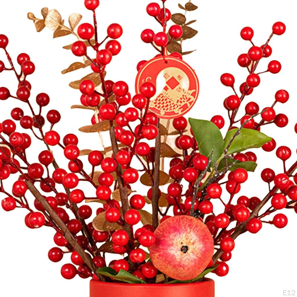 Artificial Floral Pot Chinese Collectible Party Decor Decorative Desk Ornament Decoration Year
