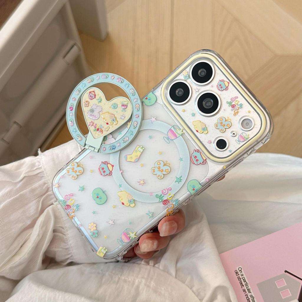 Cartoon Heart Magnetic Phone Case Compatible with iPhone 16, iPhone 17, and iPhone 17 Pro Max