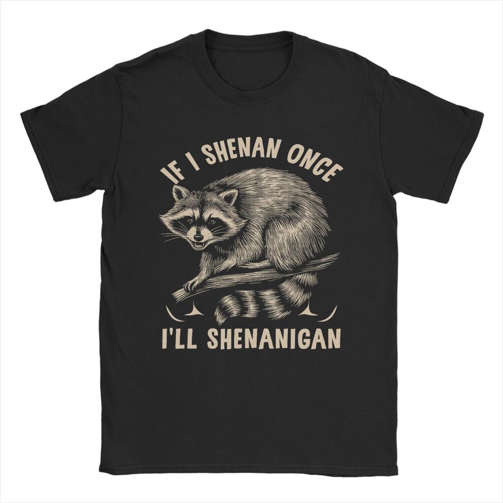 Si je Shenan Une fois Ill Shenanigan T-shirt Plage Hip Hop T-shirts Homme 100% Coton Col Rond Oversize Hauts Manches Courtes