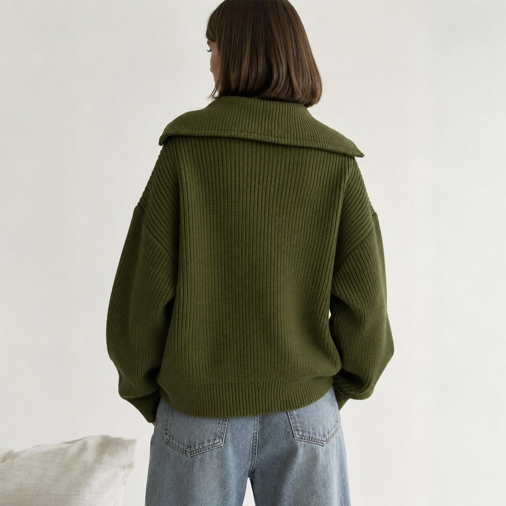 Cardigan da donna con colletto a tacca, maglione lavorato a maglia oversize loose fit per autunno inverno