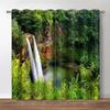 Rain Forest Waterfall Semi-Blackout Curtain Mountain Waterfall Flow Jungle Nature Scenery Print cortinas for Bedroom Living room