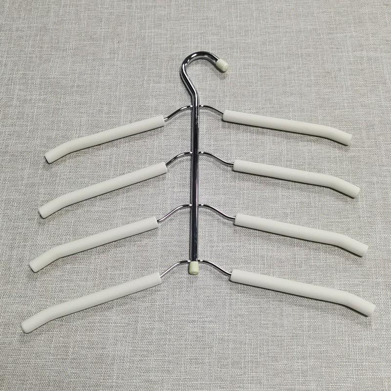 Space Saving 5 Tier Non Slip Hanger, Stackable Multi Layer Clothes Rack For T Shirts And Shirts, Heavy Duty Plastic Coated Wire Organizer