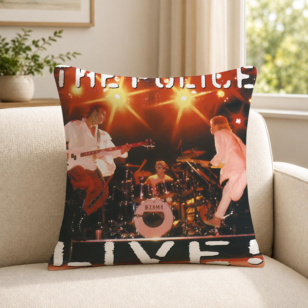 Band TThe PPolice Cushion Cover Soft Short Plush SkinFriendly Cushion Case for MultiScene Use